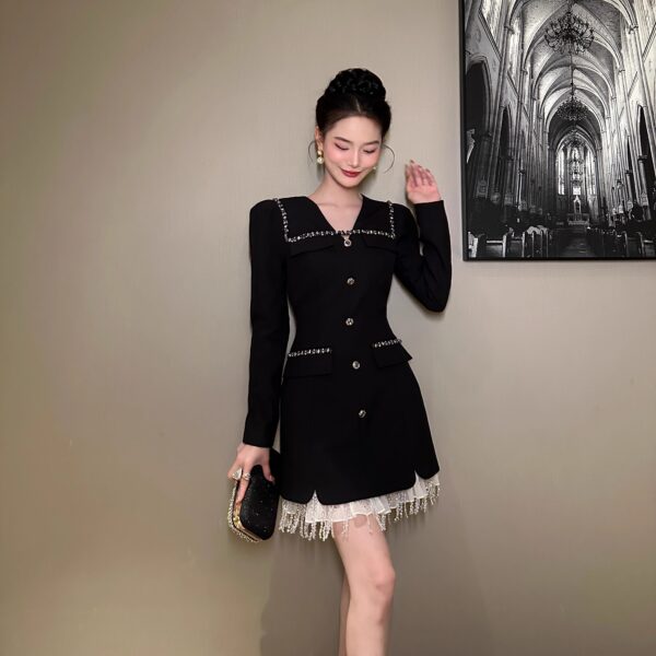 【Original Huahua】Father fashion celebrity dress design makes you look slim and light luxury A-line skirt 21544 - Image 2