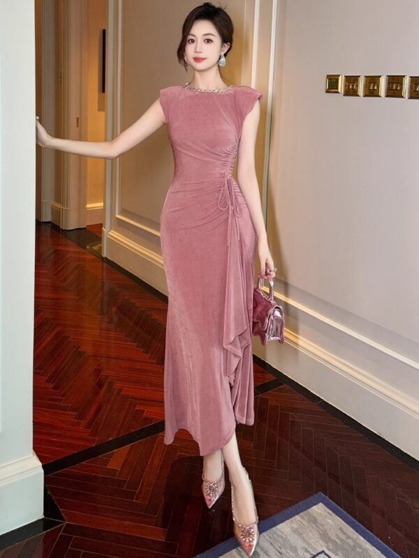 Fashion brand 2025 summer new women's clothing French temperament high-end and gentle style irregular and beautiful long skirt dress
