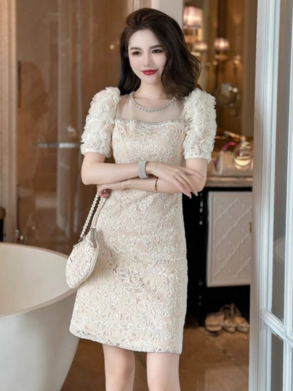Lace dress for women in summer new style, gentle style, high-end style, usually wear dresses, hip-wrapped mid-skirt - Image 3
