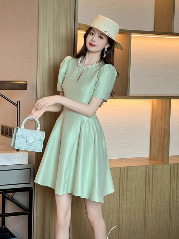 French banquet super beautiful dress dress summer commuting retro light luxury style light luxury socialite A-line skirt - Image 3