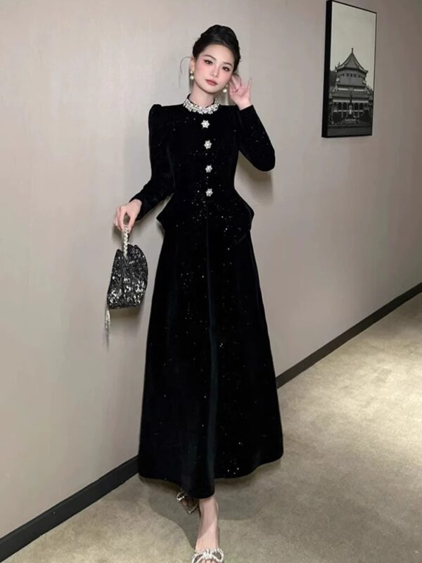 European celebrity bright shiny dress women's new style annual party dinner formal occasion high-end dress long skirt - Image 3