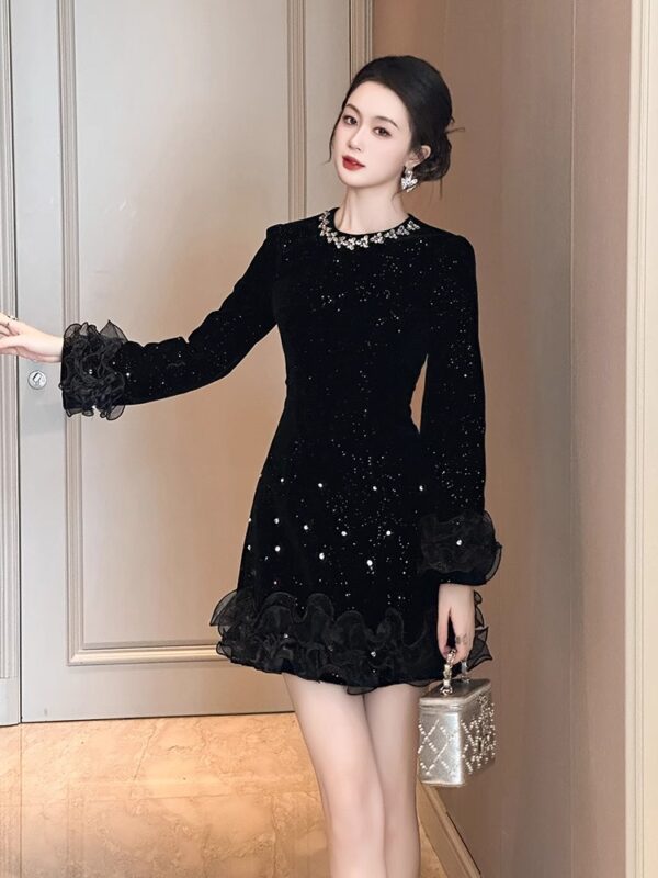 European station age-reducing 2025 super hot dress spring new women's high society noble style evening dress skirt - Image 3