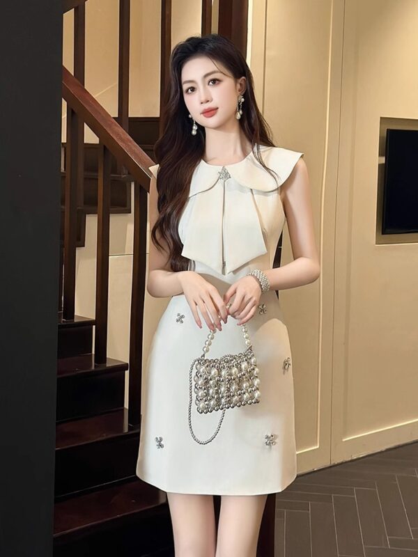 High-looking dress doll collar sleeveless dress in summer female celebrity slim and small light luxury hip-covered skirt - Image 3