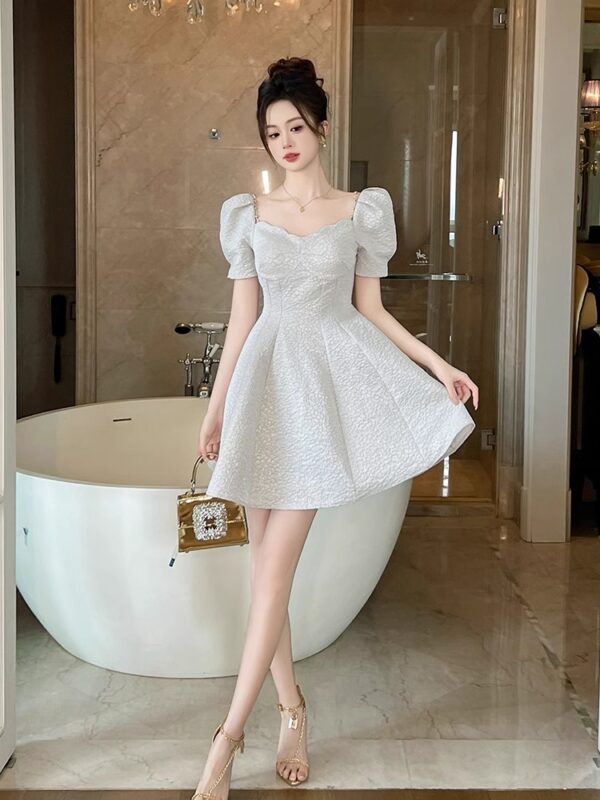 Temperamental small person looks tall and a line dress for women in summer design, sweet temperament, birthday party dress for daughter - Image 3