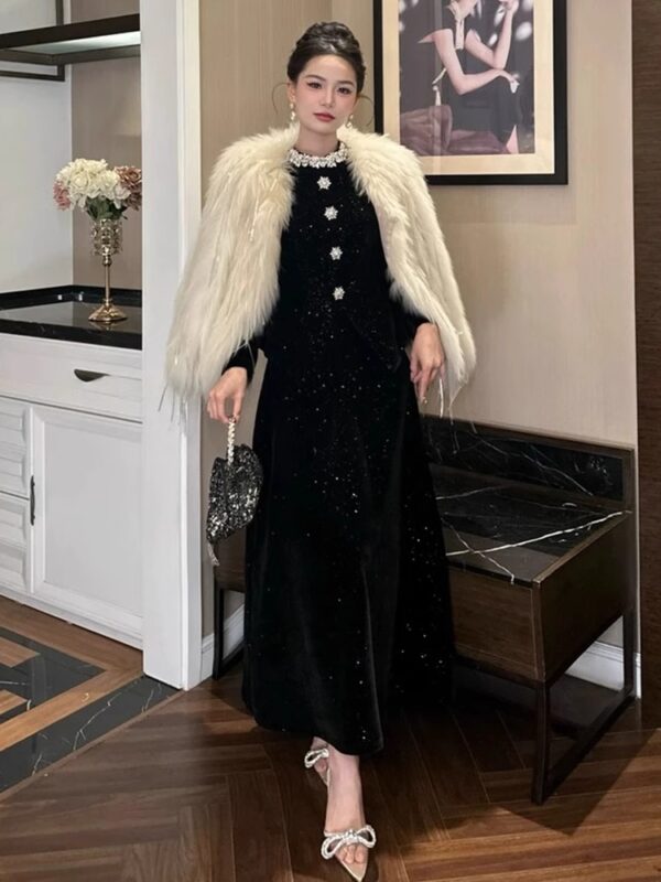 European celebrity bright shiny dress women's new style annual party dinner formal occasion high-end dress long skirt - Image 4