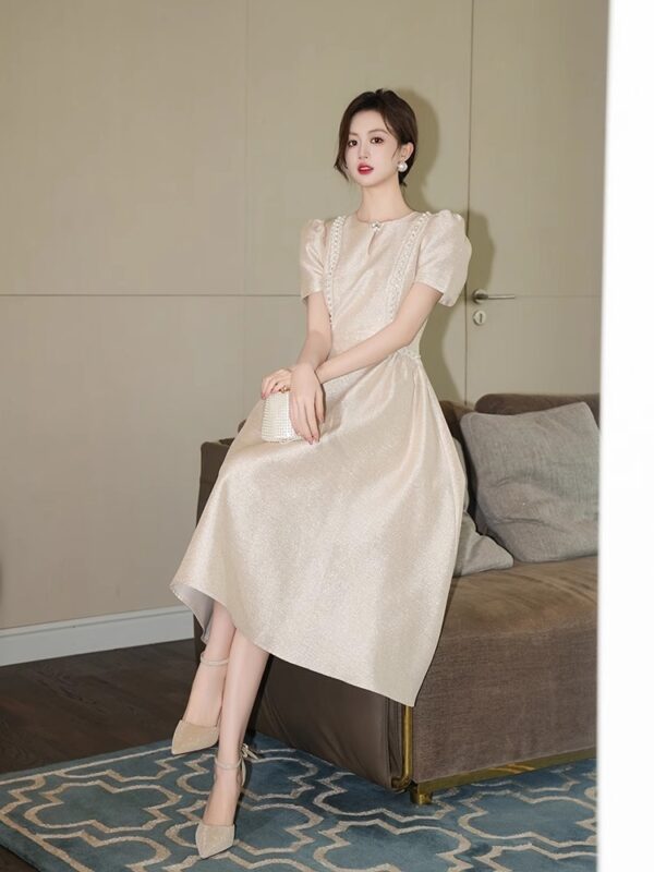 Palace style long high-waisted A-line skirt to make you look slim and high-end 2025 summer new retro French temperament dress - Image 4
