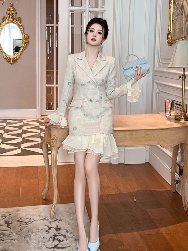 【Original by designer】Exquisite dresses for formal occasions, autumn and winter, old Qian style outfits for women's high-end suits - Image 4