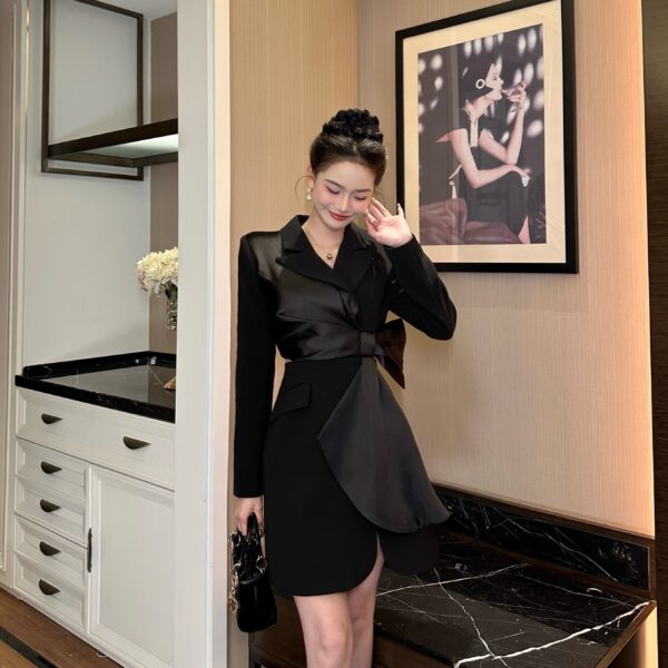Unique original design irregular sexy light luxury fashionable celebrity temperament suit dress waist-hugging short skirt - Image 4