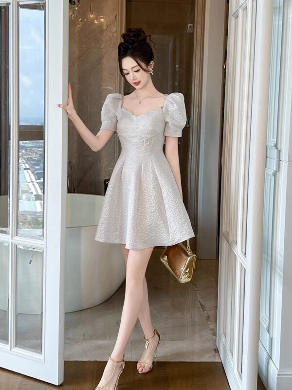 Temperamental small person looks tall and a line dress for women in summer design, sweet temperament, birthday party dress for daughter - Image 4