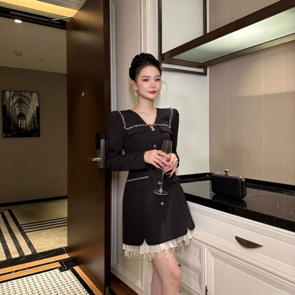【Original Huahua】Father fashion celebrity dress design makes you look slim and light luxury A-line skirt 21544 - Image 5