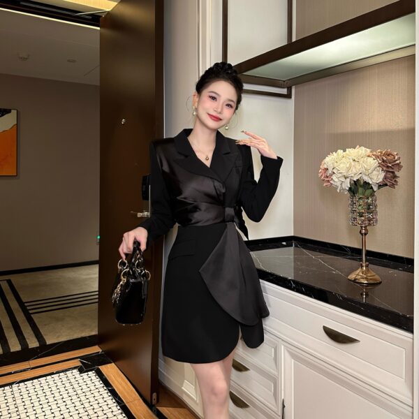 Unique original design irregular sexy light luxury fashionable celebrity temperament suit dress waist-hugging short skirt - Image 5