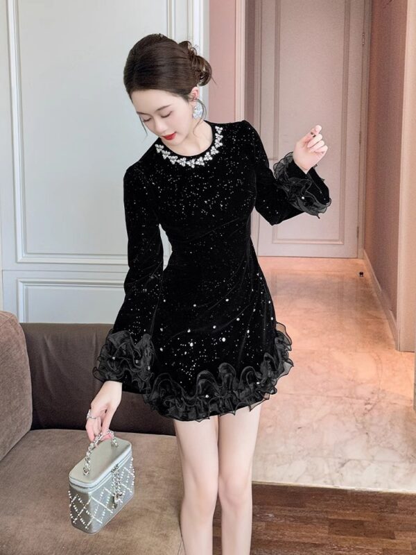 European station age-reducing 2025 super hot dress spring new women's high society noble style evening dress skirt - Image 5