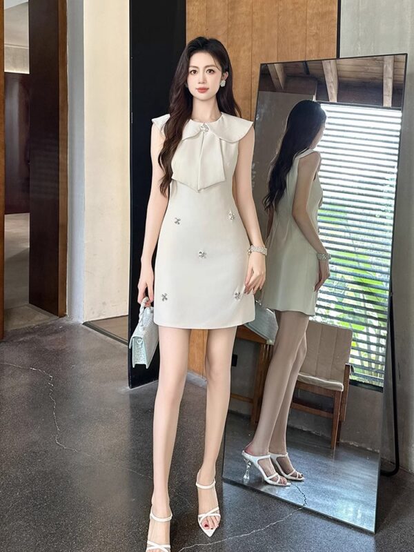 High-looking dress doll collar sleeveless dress in summer female celebrity slim and small light luxury hip-covered skirt - Image 5