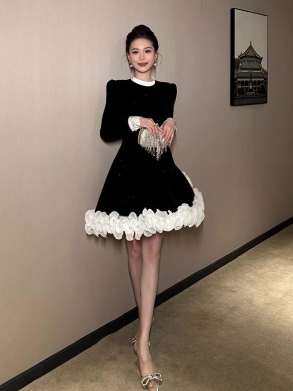 European station French beautiful unique dress for women in spring lace design niche without the same style waist-hugging A-line skirt - Image 5