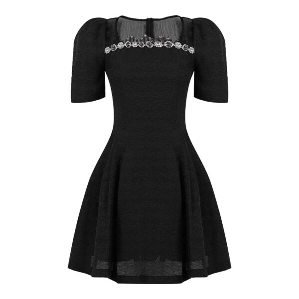 Birthday puffy little black skirt 2025 summer new style women's neck waist-hugging rich daughter princess dress - Image 6