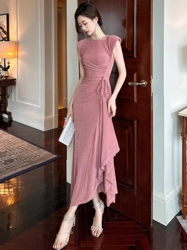 Fashion brand 2025 summer new women's clothing French temperament high-end and gentle style irregular and beautiful long skirt dress - Image 6