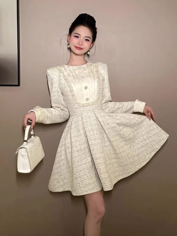 European station small fragrance style dress spring women's wear waist slim a line skirt rich girl can wear every day - Image 6
