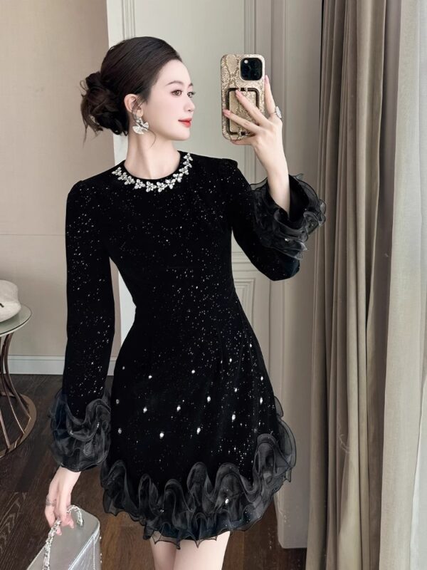 European station age-reducing 2025 super hot dress spring new women's high society noble style evening dress skirt - Image 6