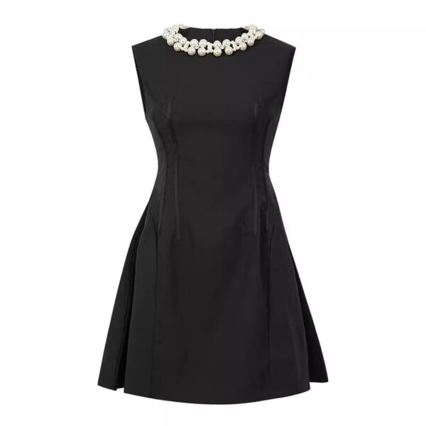 Black vest short skirt 2025 summer new women's clothing celebrity temperament waistless sleeveless A-line dress 9859 - Image 6