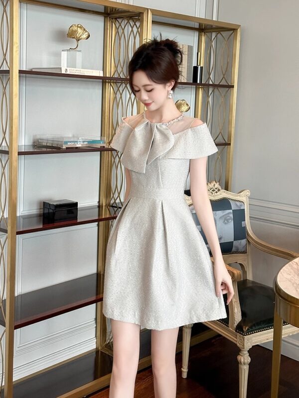French temperament A-line dress summer women's light luxury small high-end dress skirt waist-hugging short skirt - Image 6