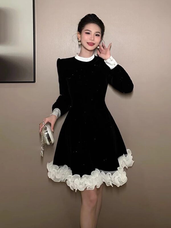 European station French beautiful unique dress for women in spring lace design niche without the same style waist-hugging A-line skirt - Image 6
